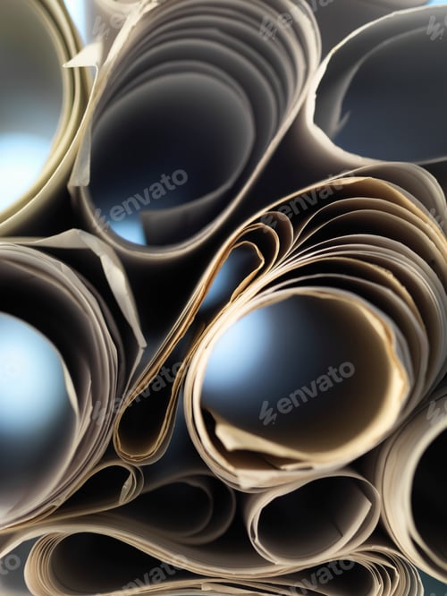 Preview: Full frame view through rolled up architectural drawings