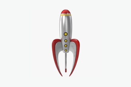 Preview: Metal rocket with red and yellow markings