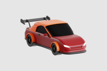 Preview: Red Sports Car 3D Model