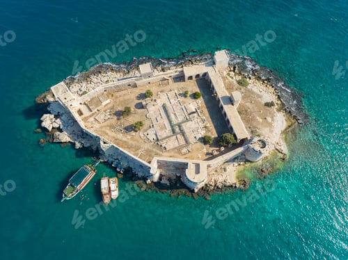 Preview: Maidens Castle Kiz Kalesi Drone Photo, Erdemli Mersin, Turkey