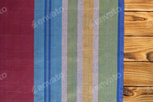 Preview: Background with empty wooden table with tablecloth