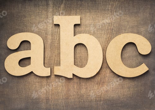 Preview: wooden letters at plywood background