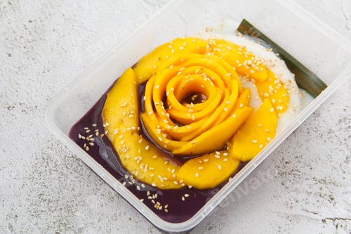 Preview: Freshly made Thai food called Thai Sticky Mango Ube Rice