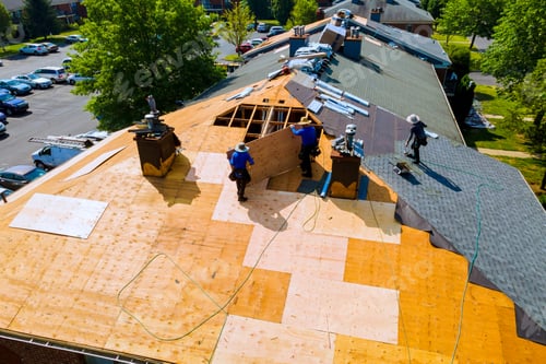 Preview: Replace old asphalt bitumen shingles on a house roof in order to repair roof