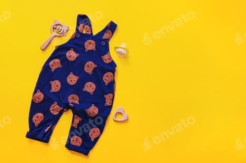 Preview: Clothing for young and newborns. Selective focus.