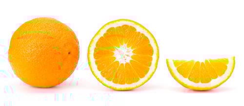 Preview: Fresh Orange Fruit Cut in Halves and Slices