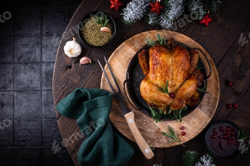 Preview: Christmas baked chicken for festive dinner.
