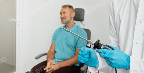 Man at Doctor's Office Receiving Examination