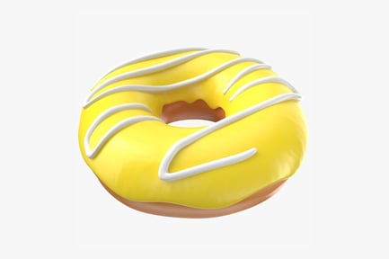 Preview: Lemon Glazed Donut with Cream Drizzle