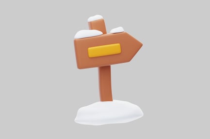 Preview: Snowy winter road signpost