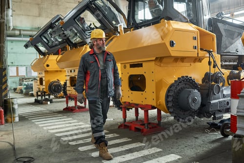 Preview: Foreman controlling the work in factory