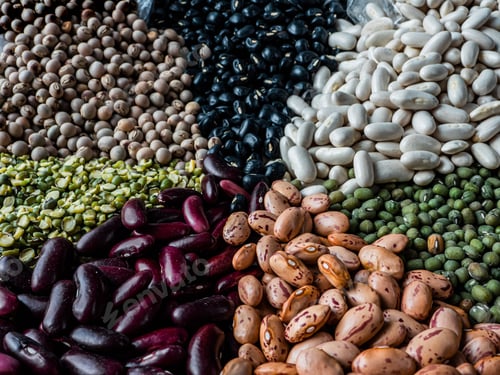 Preview: Variety of colorful beans and legumes arranged on a platter