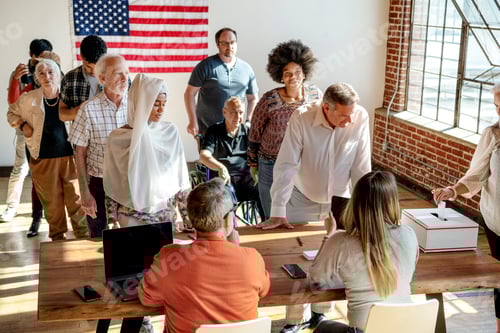 Preview: People falling in line