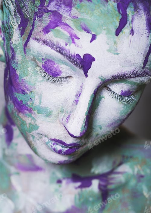 Preview: Portrait of young girl with creative make-up