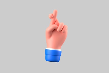 Preview: Cartoon hand: fingers crossed