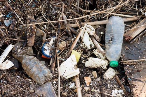 Preview: Plastic and litter material on sand beach