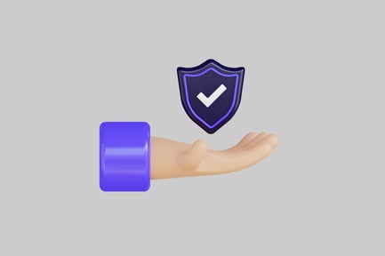 Preview: Hand holding checkmark shield icon