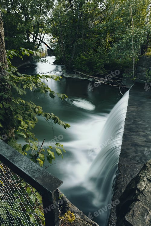 Preview: Svartdalen tuftepark small waterfall in Oslo, Norway