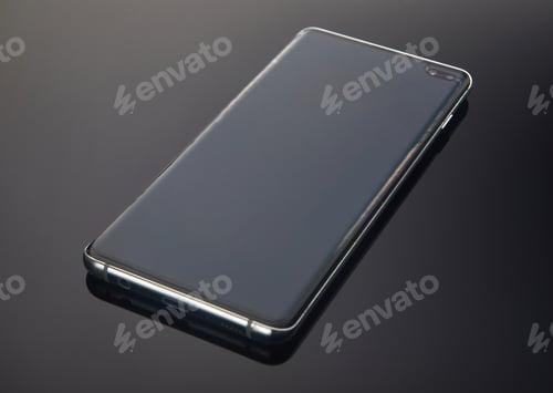 Preview: Smartphone on a dark gradient background with reflection. Place for text