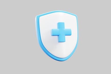 Preview: Medical shield with blue cross