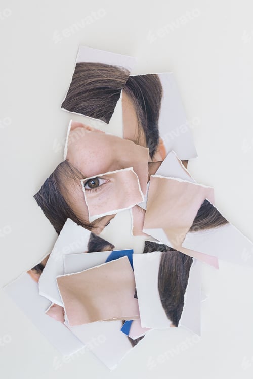 Preview: Torn apart image of person