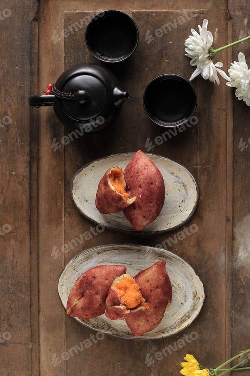 Preview: Korean Sweet Potato Mochi Bread, Made from Purple Yam (Goguma), Milk, Sticky Flour