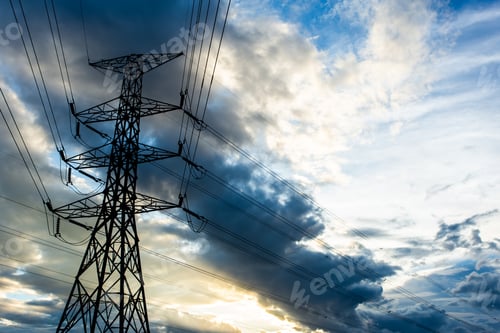Preview: silhouette of high voltage electrical pole structure