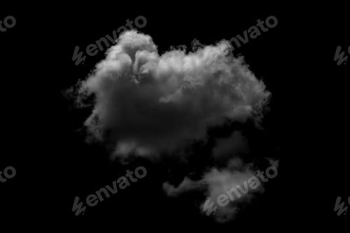 Preview: clouds white for design on isolated elements black background.