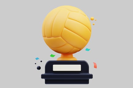 Preview: Volleyball on pedestal with particles