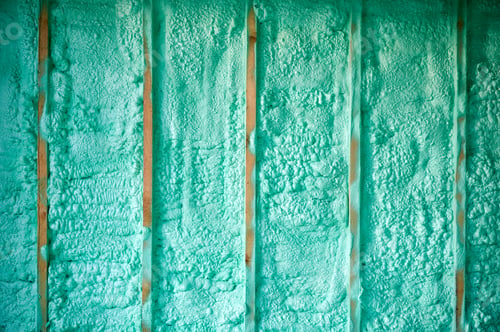 Preview: Wooden frame house insulated by polyurethane foam.