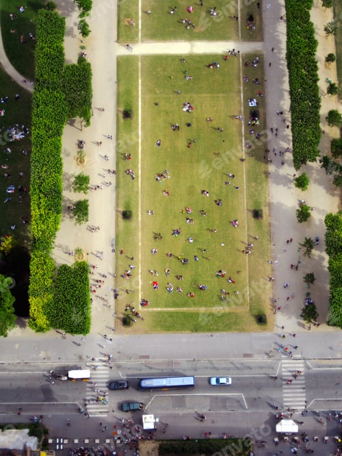 Preview: Aerial view of tiny people from the top of the Eiffel Tower. Paris. Traveling the world.