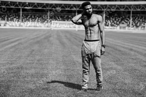 Preview: Handsome sexy african american bare torso man