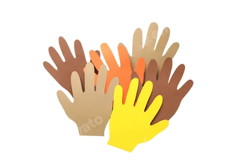 Preview: Population Day, palms, on white background.
