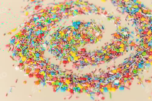Preview: Colorful Candy Sprinkles Forming a Swirl Shape