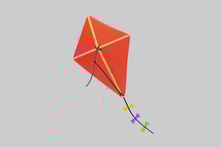 Preview: Cartoon kite with ribbons