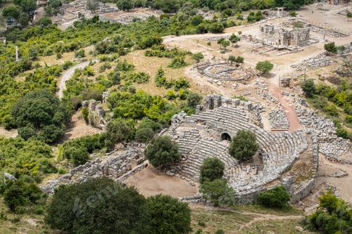 Preview: Turkey touristic area Dalyan Ortaca, Kaunos rock tombs in Dalyan, ancient city of Kaunos, Turkey.