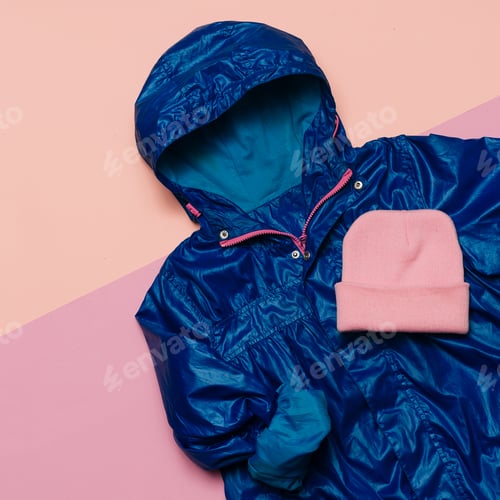 Preview: Hello Rains Season. Urban street fashion. Minimal design Blue ra