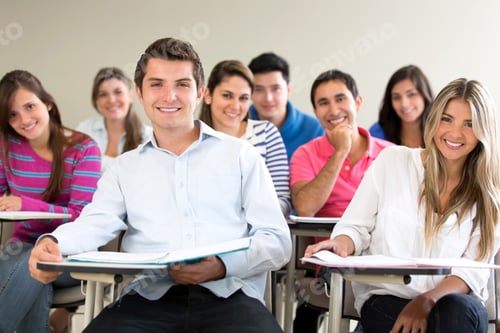 Preview: Group Of Students In Class Looking Very Happy