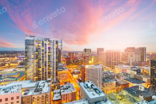 Preview: Denver, Colorado, USA downtown cityscape rooftop view