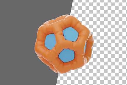 Preview: Orange Soft Body Abstract Ball Balloon Shape 3D Icon