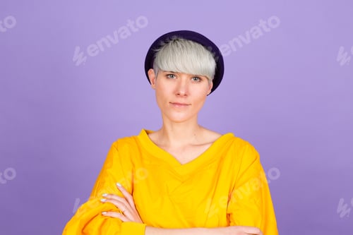 Preview: Studio portrait of european woman