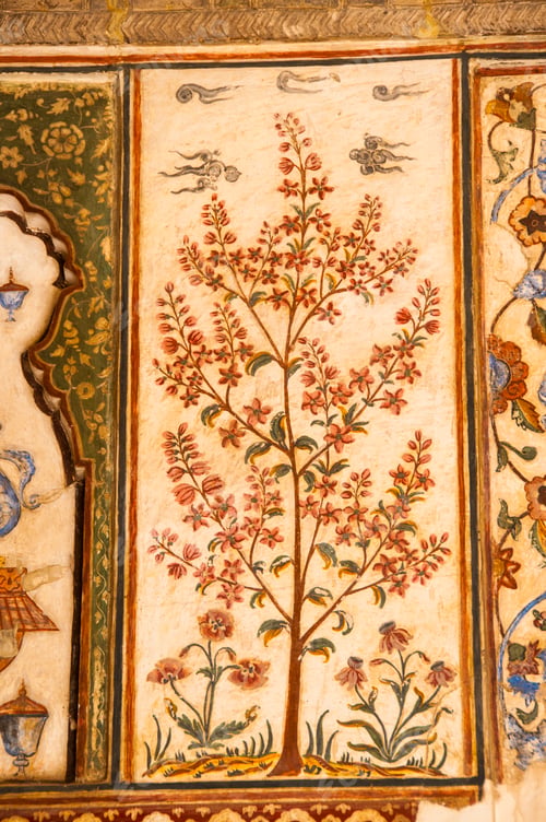 Preview: Detail of decoration and on the wall of Itmad-Ud-Daulah's tomb, Agra, Uttar Pradesh, India.