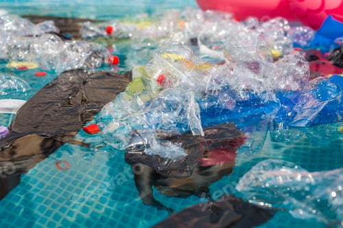 Preview: Problem of trash, plastic recycling, pollution and environmental concept - Plastic rubbish pollution