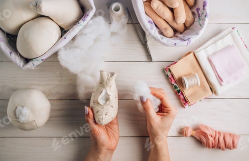 Preview: Textile doll in the sewing process