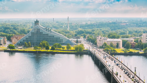 Preview: Riga, Latvia. Akmens Tilts - Stone Bridge Street In Summer Day.