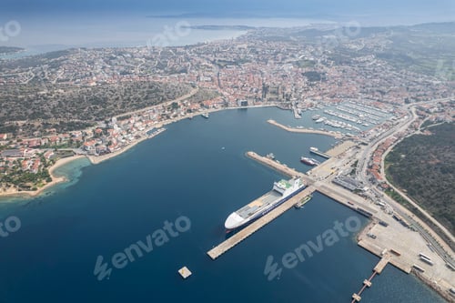Preview: View of Cesme Marina, from Cesme Castle. Turkey, izmir.
