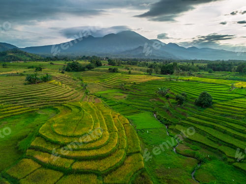 Preview: Beautiful morning view indonesia Panorama Landscape