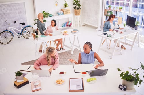 Preview: Business, inclusive and women partnership in office, busy and collaboration on idea, goal and missi