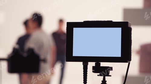 Preview: video production monitor in tv commercial shooting