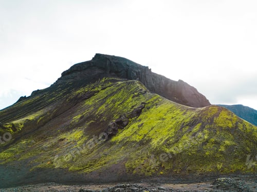 Preview: Exploring Iceland highlands in autumn, volcanic rock formations covered in green moss